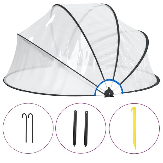 vidaXL - Zwembadoverkapping - rond - 315x158 - cm - PVC