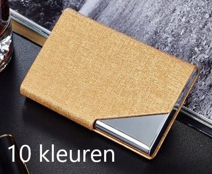 VISITEKAARTHOUDER ALUMINIUM TRENDY BUSINESSCARDHOUDER GOUD
