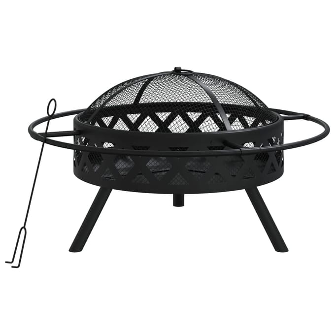 vidaXL - Vuurplaats - met - pook - XXL - 70 - cm - staal