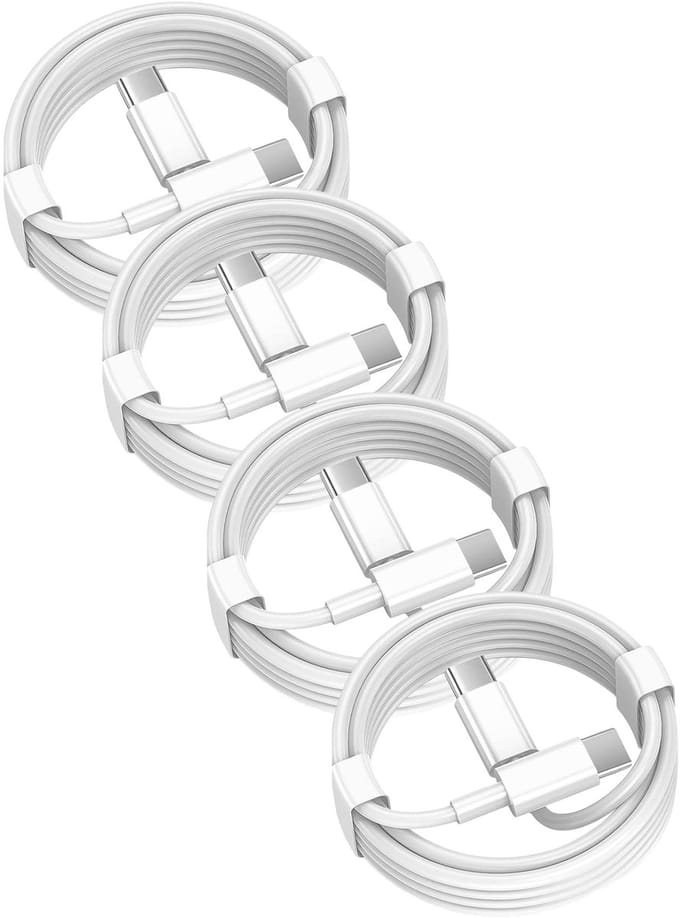 USB C naar USB C kabel - 3 Meter Oplaadkabel 4x - USB-C Oplader Kabel - Wit