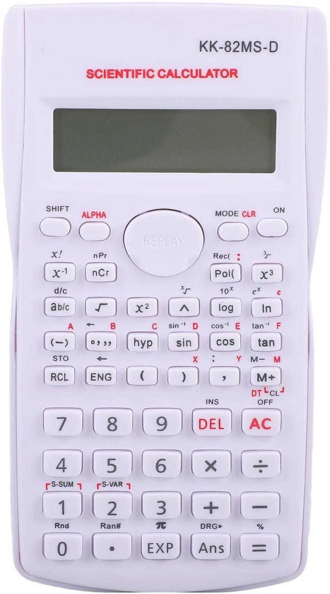 Wetenschappelijke Rekenmachine - Studenten Rekenmachine - Examens Maken - 240 Functies Groot Display - 12 Cijfers - Wit