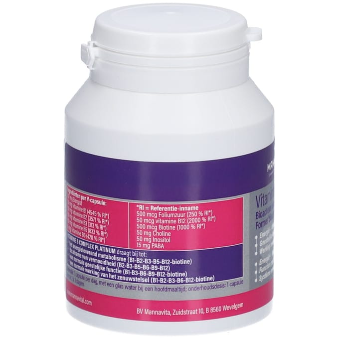 Mannavital Vitamine B complex platinum 60 Vegetarische capsules