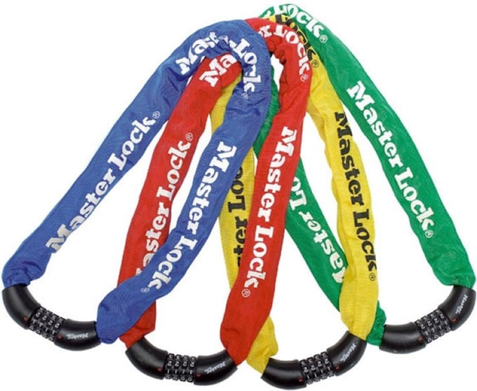 Steel chain 90cm x Ø 8mm with resettable combination 4 digitsnylon sl