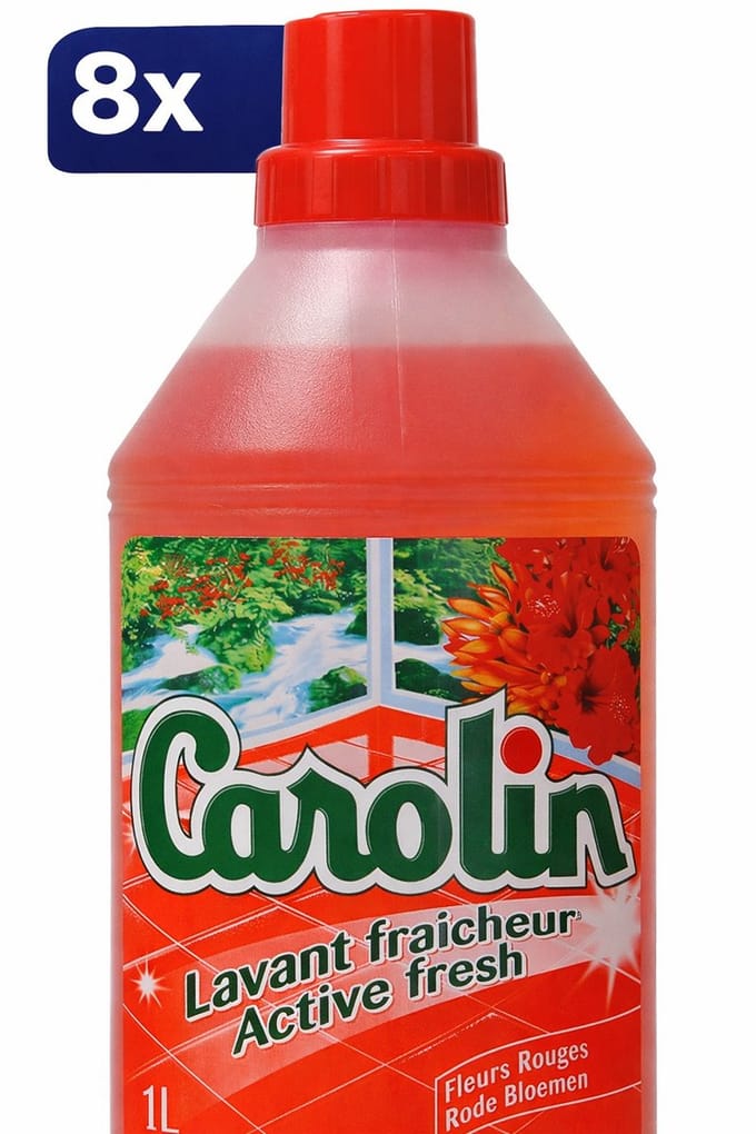 8 x Carolin Vloerreiniger - Rode Bloemen 1L