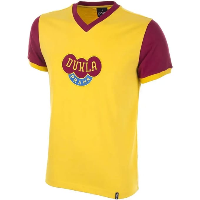 COPA - Dukla Praag Uitshirt 1960's Retro Voetbalshirt - Heren - Geel - S