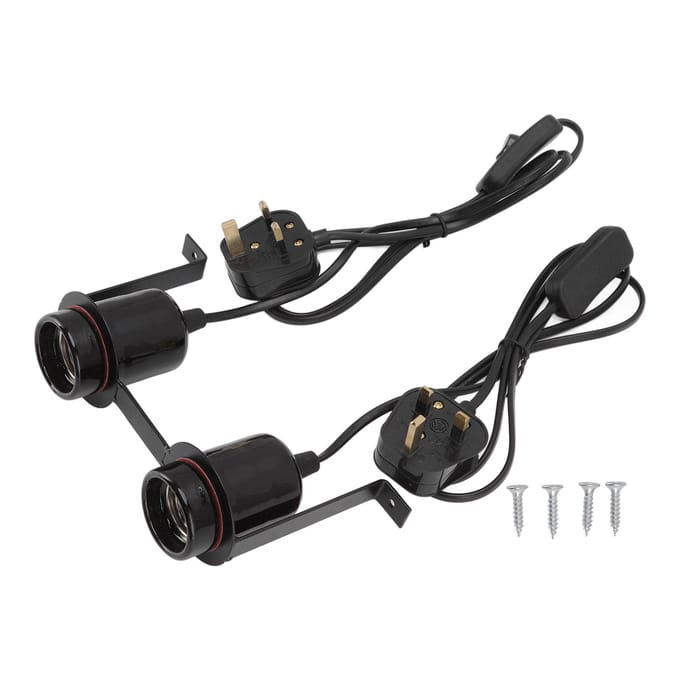 Support de Lampe Chauffante en Céramique pour Reptiles Charge 300W Base E27 Douille pour Ampoule pour Lézard Tortue black