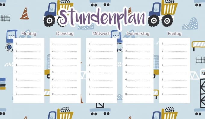 Wallvy - Magnetische Lesplanner - 30x17,5cm - Machines - Blauw