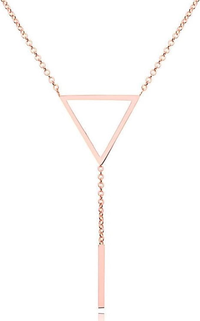 Dames ketting Cilla Jewels Edelstaal Verguld rose Driehoek Staaf