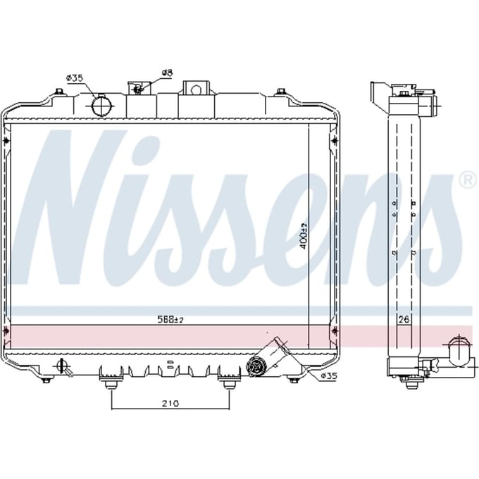 Radiator, motorkoeling NISSENS 67015
