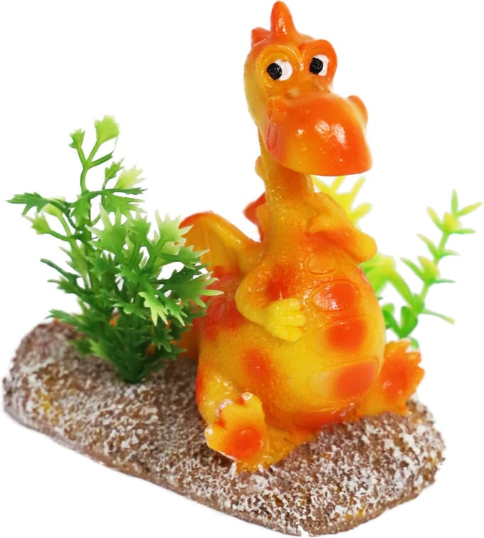 De Boon Aquarium ornament draak oranje | 8 cm | polyresin decoratie