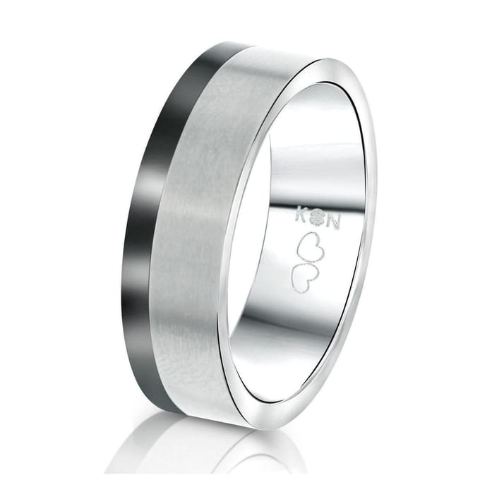 Lucardi Heren Vriendschapsring Tokyo - Ring - Vaderdag Cadeautje - Titanium - Zilverkleurig