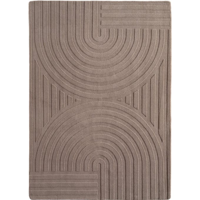 Japandi Vloerkleed Art - Hoogpolig - Scandinavisch Design - 3D-Effect - Beige- 80x250 CM