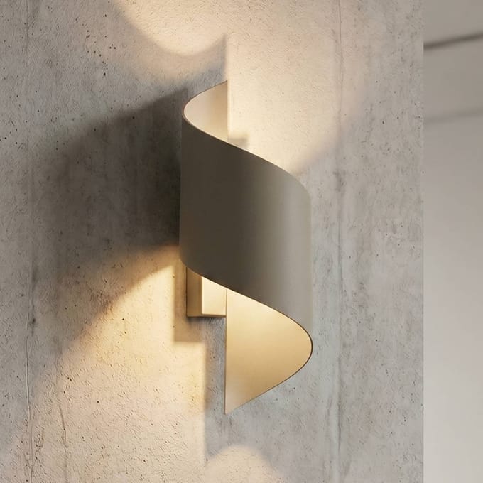 EMIBIG LIGHTING Wandlamp SPINER, beige, hoogte 30 cm, metaal, G9