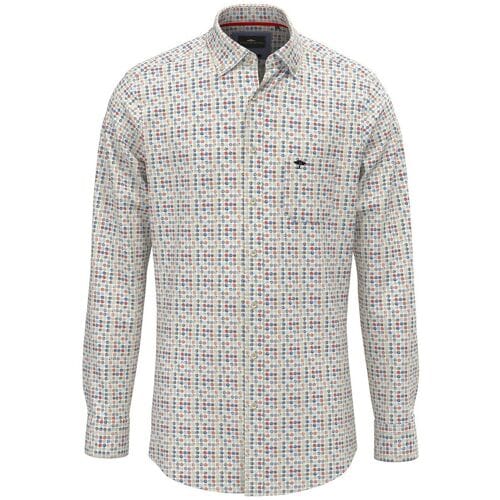 Fynch-Hatton Overhemd Allover Dot Pattern Button-Down Poppy Red / male