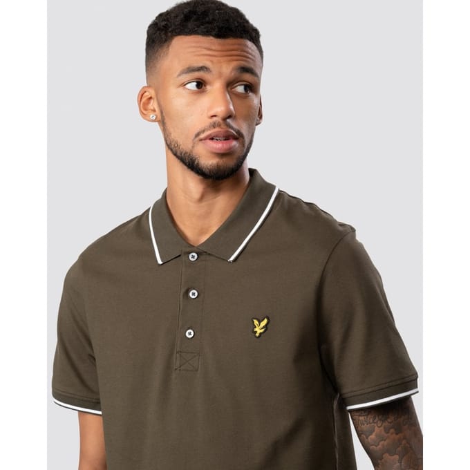 Lyle & Scott getipt poloshirt in olijfgroen