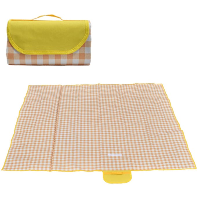 6.5 x 6.5 FT Picknickdeken Outdoor Extra Groot Opvouwbare Picknickmat Waterdicht Zanddicht Tuin Type 2 geel