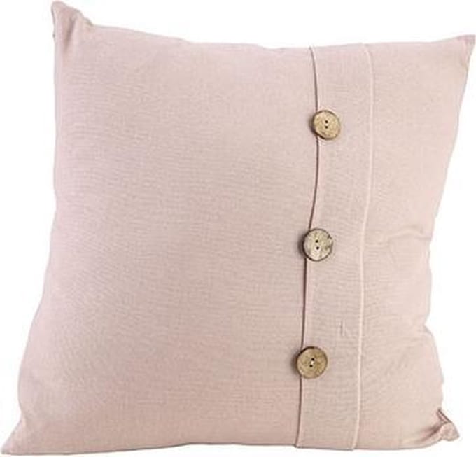Kussen Buttons Oud Roze 43x43xh10cm Polyester