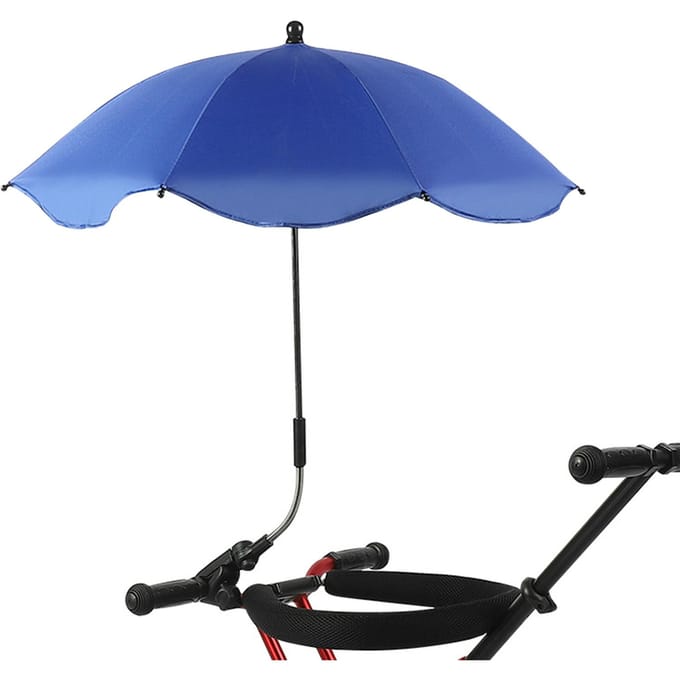 Stoelparasol met klem, draagbare parasol voor patiokinderwagens, blauw