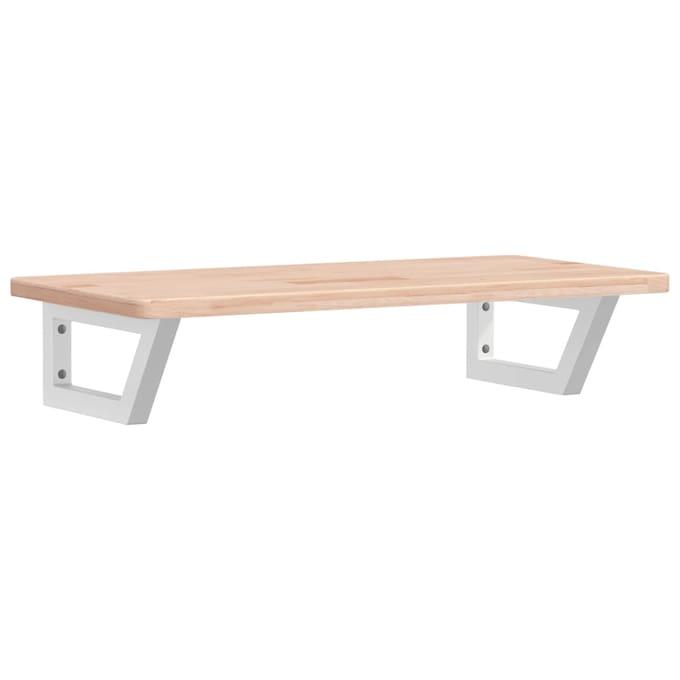 vidaXL - Badkamer - wandschap - staal - en - massief - eikenhout