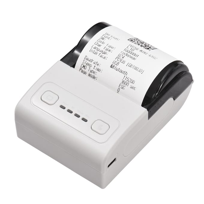 Bisofice draagbare mini-thermische printer 2 inch draadloze USB-bonbonbonprinter met 57 mm wit