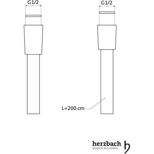 Herzbach replacement shower hose 200 cm 80.201302.1.09