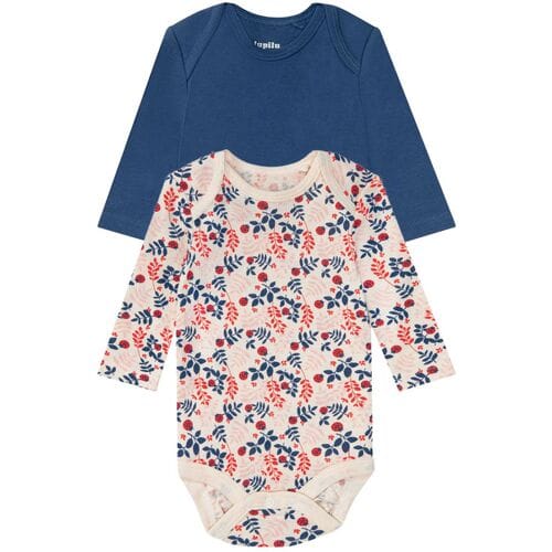LUPILU Baby meisjes rompertjes (Blauw/print, 62/68)