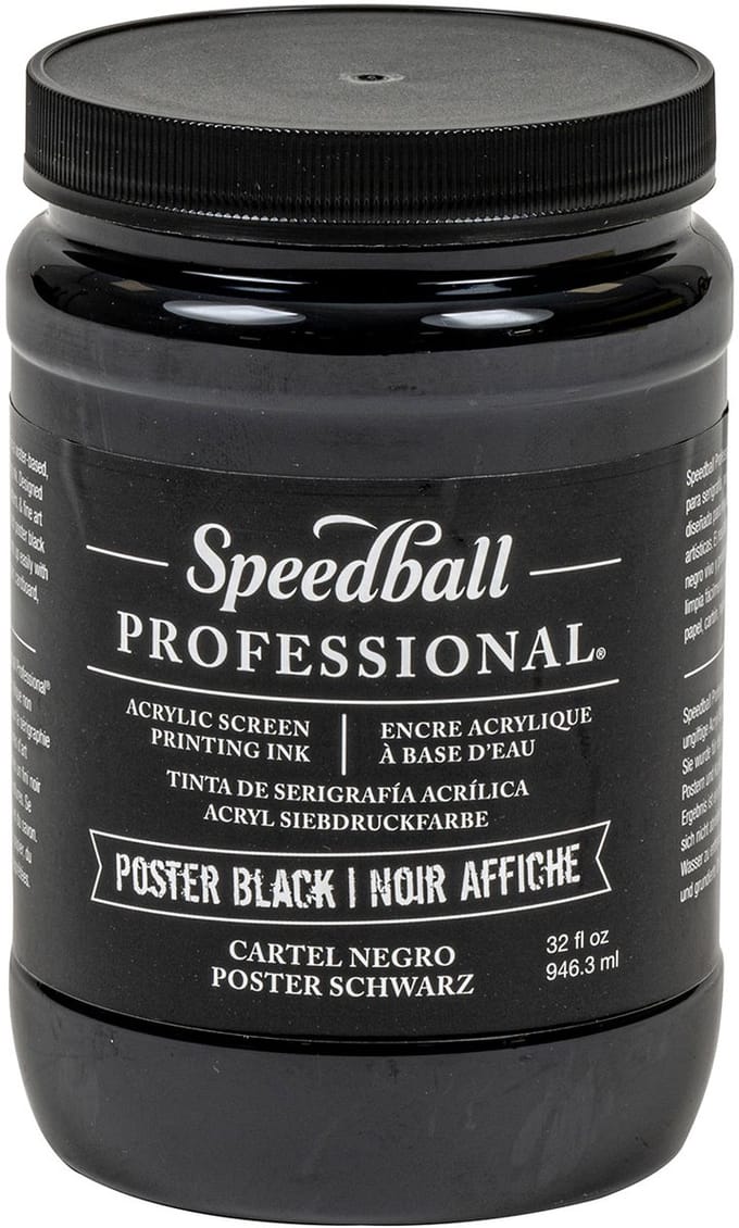 Acrylic ink poster black screen printing - Speedball