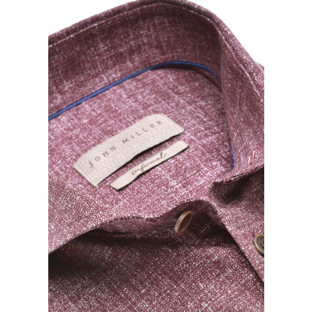 John Miller Tailored Fit Lange Mouw Overhemden Bordeaux 5140175-490