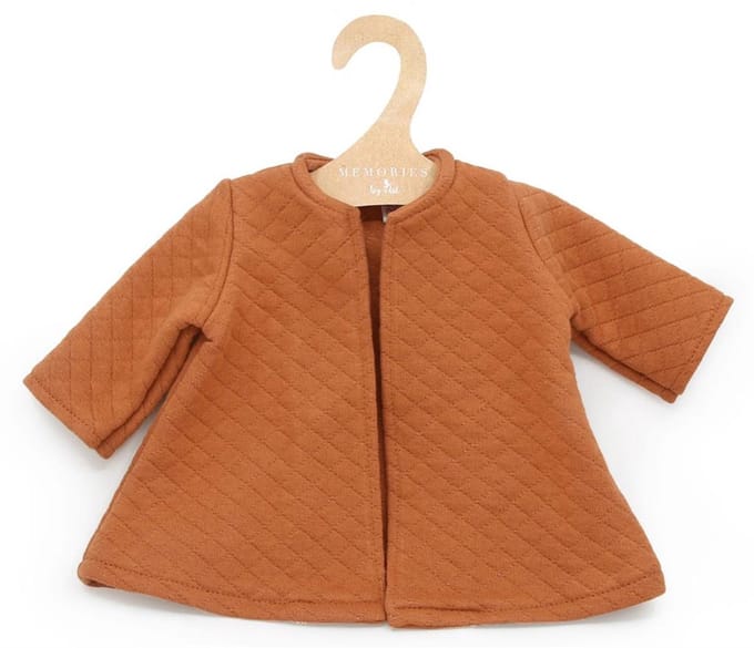 Asi poppenkleding quilt jas klassiek - poppenjas multicolor rust.
