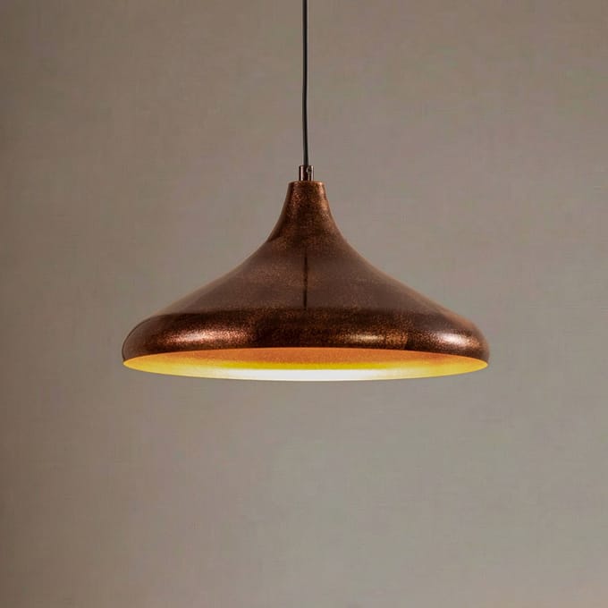 ROYALTECH Hanglamp Claus, koper/goud, Ø 35 cm, metaal