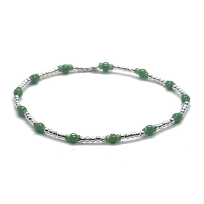 Heaven Eleven - dames - armband - sterling - zilver - 925 - groen - 1,5mm
