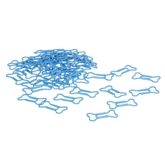 50 stuks Botvormige Paperclips Mooie Kleur Slipweerstand Draagbaar Kantoor Paperclips Bot blue