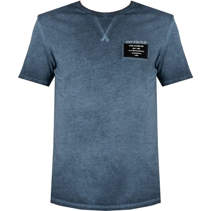 Guess T-Shirt Patch Mannen blauw