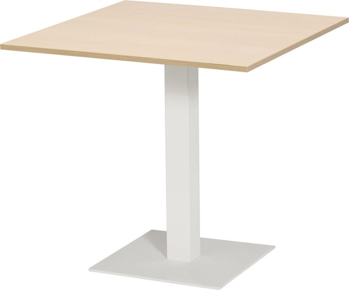 T60 Kolomtafel vierkant - 70x70 cm - Eiken Whitewash / Wit frame