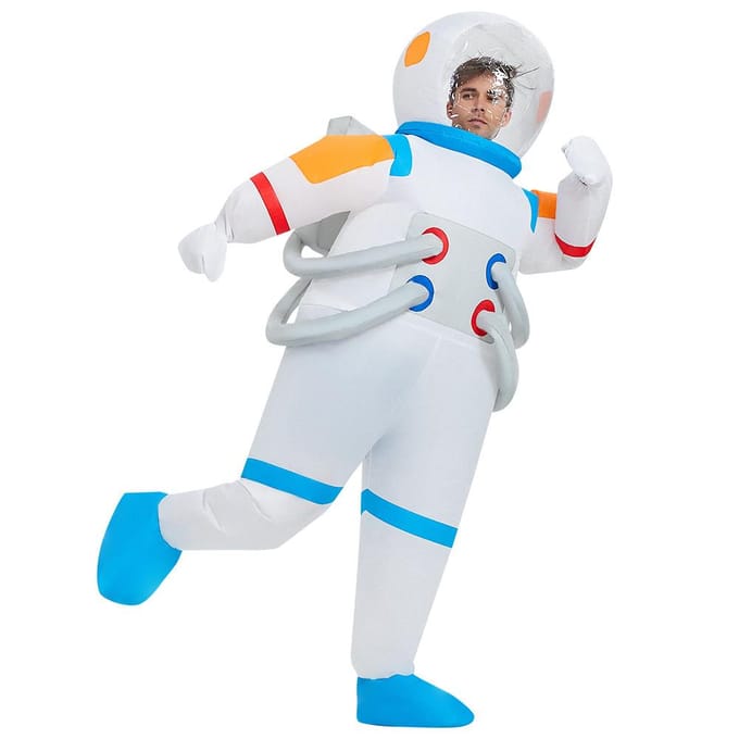 Costume gonflable drôle d'astronaute, adultes 150-190cm blanc