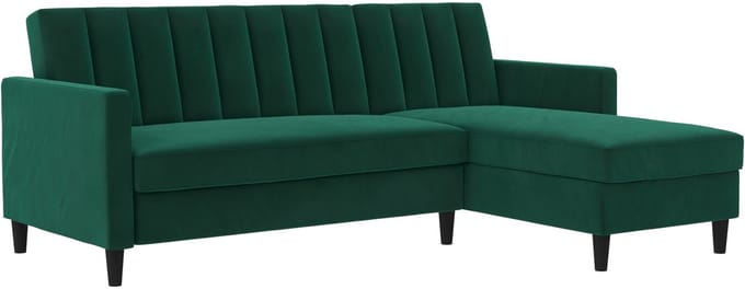 Celine-Slaapbank - Chaise Longue - Groen Fluweel