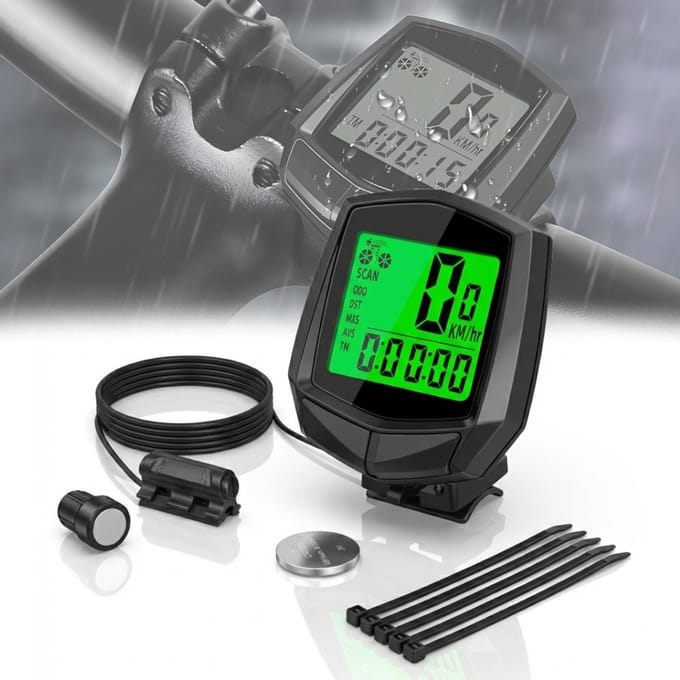 NBAP® Kilometerteller Fiets - Snelheidsmeter - Fietscomputer Draadloos