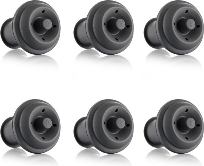 *** 6x Vacuüm Wijndoppen - Wijnafsluiter - Wijnstop - Wine Plug - van Heble®***