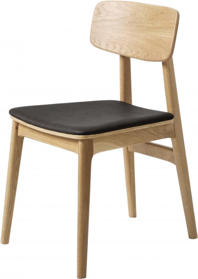 Nordic Home - Mikkel eetkamerstoel - eikenhout - naturel/zwart