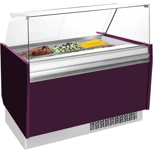 GGM Gastro Eistheke LIAM - 1310mm - Statisch - für 10+10x 5 Liter Eisbehälter - Violett Paars