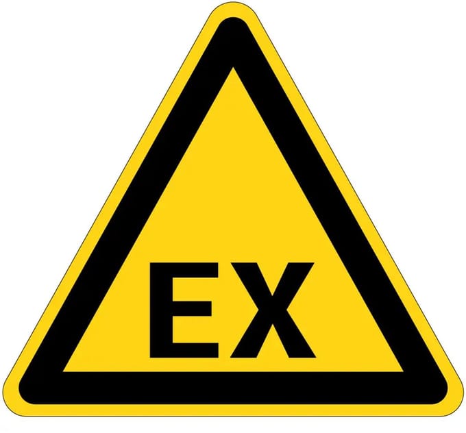 EX explosiegevaar waarschuwingsbord | gecoat dibond materiaal | 40 cm
