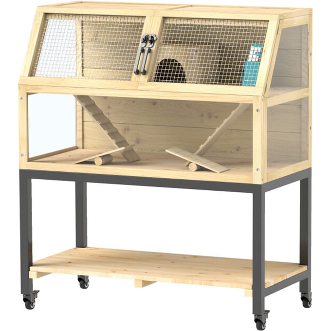 4goodz Pawhut hamsterkooi van 87x43x101 cm knaagdierkooi