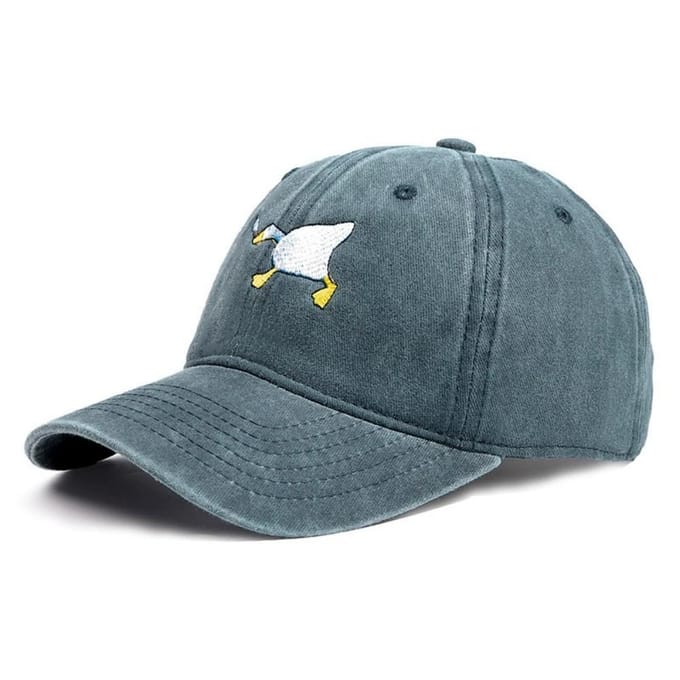 Modieuze Geborduurde Gans Baseballpet Unisex Casual Stadse Stijl Hoed Adjustable gray