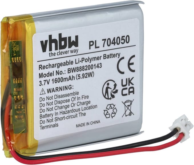 Vervangende Batterij voor Tafel- en Bedlamp (1600mAh, 3.7V, Li-Polymer)