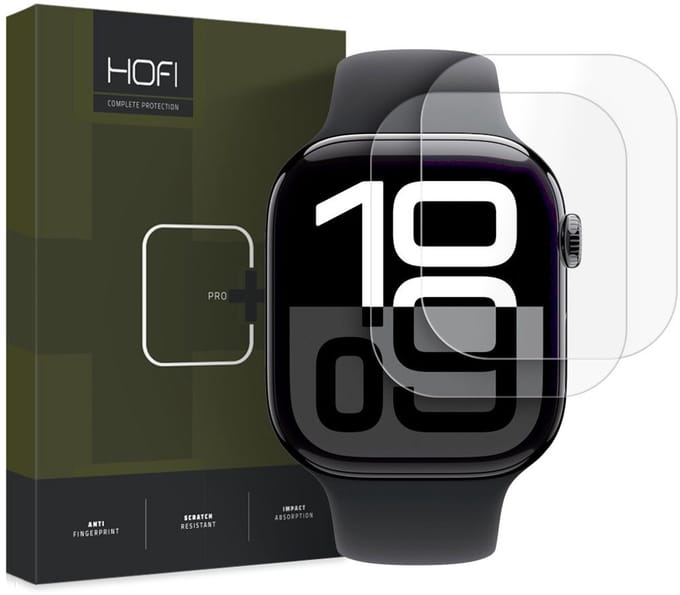 Hofi Hydroflex Pro+ Hydrogel Film 2-Pack Apple Watch 10 (46 Mm) Doorzichtig