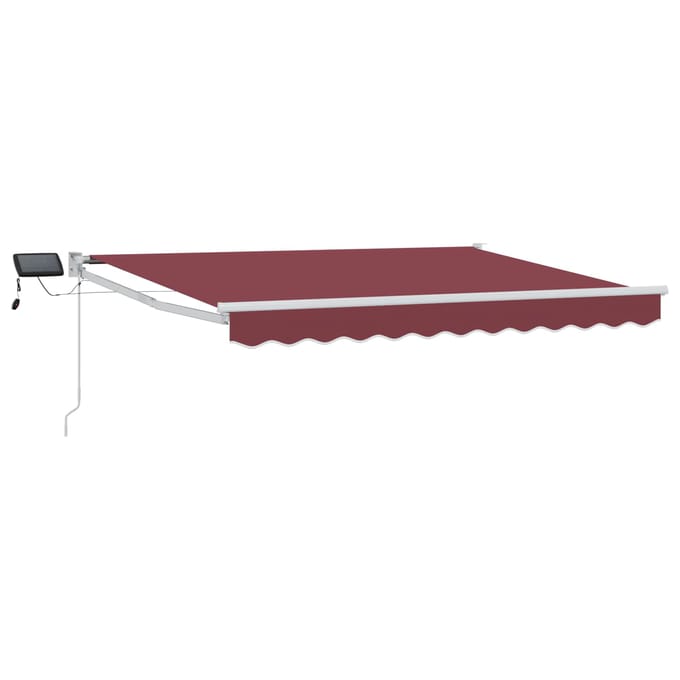 vidaXL - Handbediende - luifel - met - LED's - Bordeauxrood - en - Wit - 3 - x - 2,5 - m