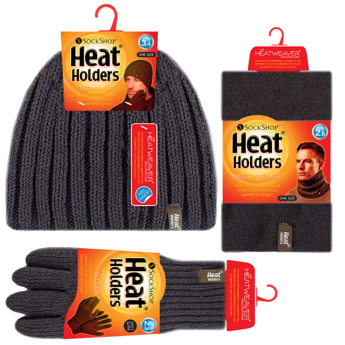 Heat Holders herenhoed, nekwarmer handschoenen set - Khaki Green