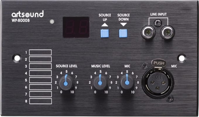 WP-8000B, wandpaneel selectie + input (incl. backb)