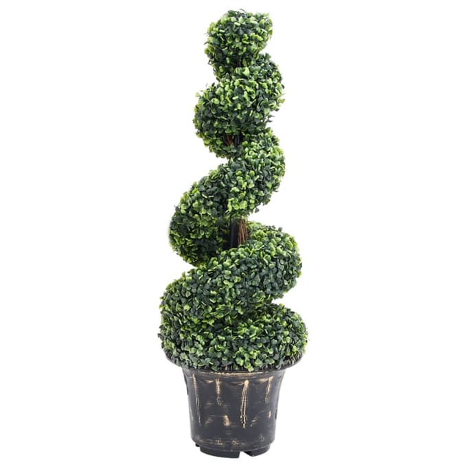 vidaXL - Kunstplant - met - pot - buxus - spiraal - 100 - cm - groen