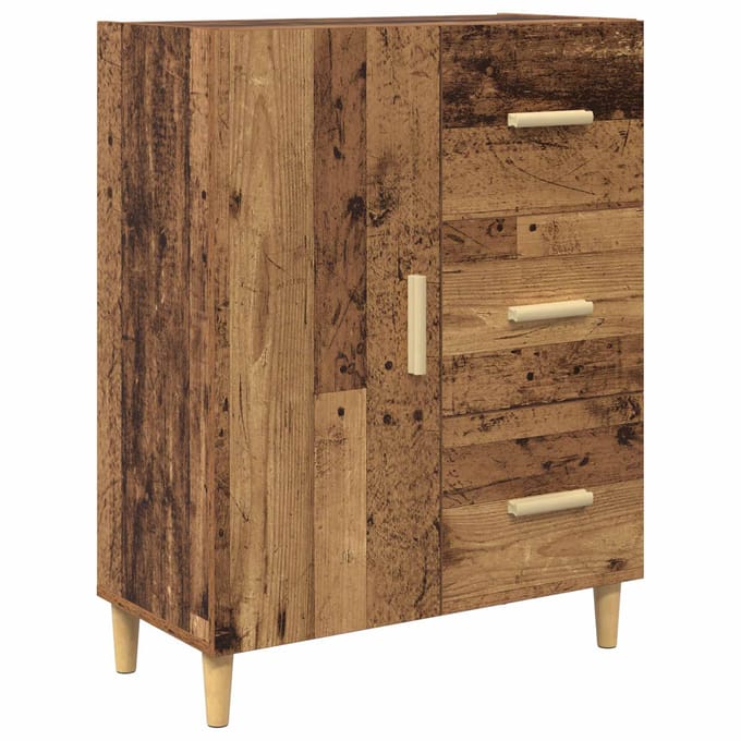 vidaXL - Dressoir - Oud - hout - 34 - x - 69,5 - x - 90 - cm - Bewerkt - hout